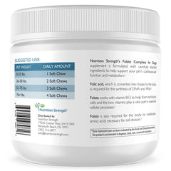 Nutrition Strength Folate for Dogs ingredients close-up emphasizing key vitamins for red blood cell formation