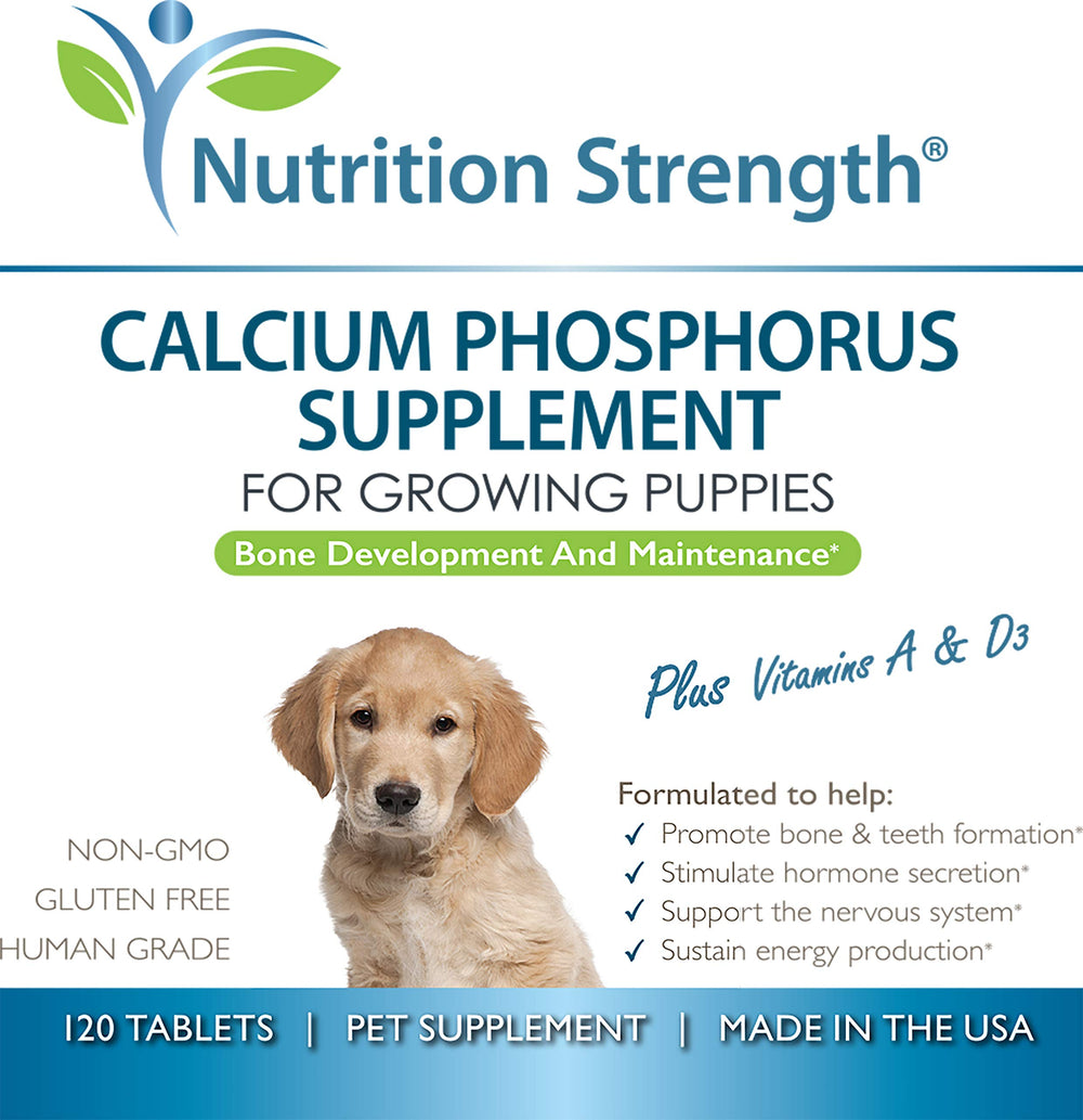 Nutrition Strength made-in-USA dog supplement label signals quality.