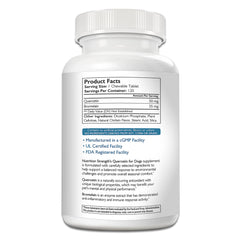 Nutrition Strength Quercetin for Dogs tablets close-up highlighting immune-support and comfort.