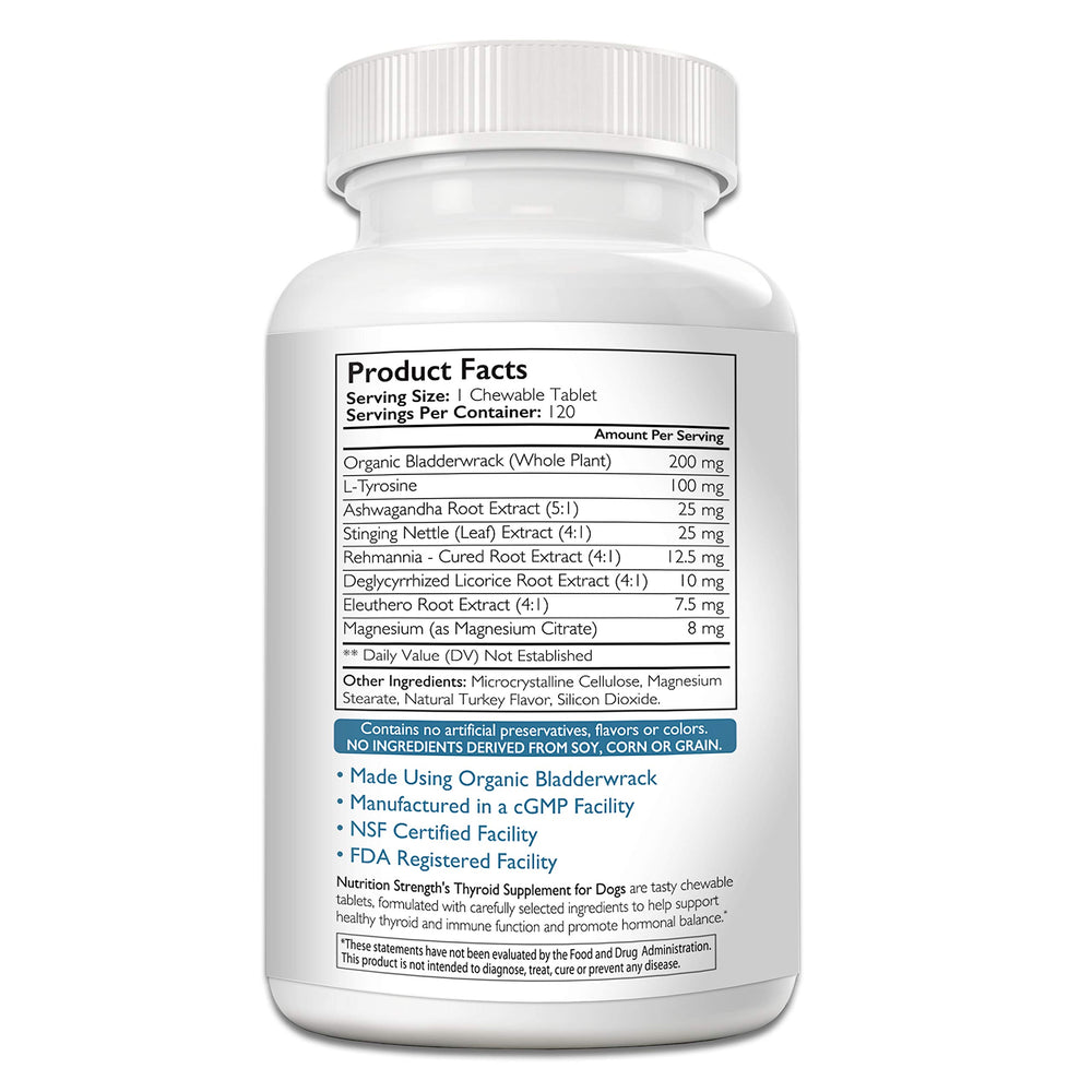 Nutrition Strength thyroid dog treats close-up — tasty chews promote consistent intake