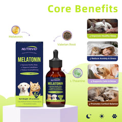 Nutrivio liquid melatonin food mix bacon-flavor blends into meals for calmer pets
