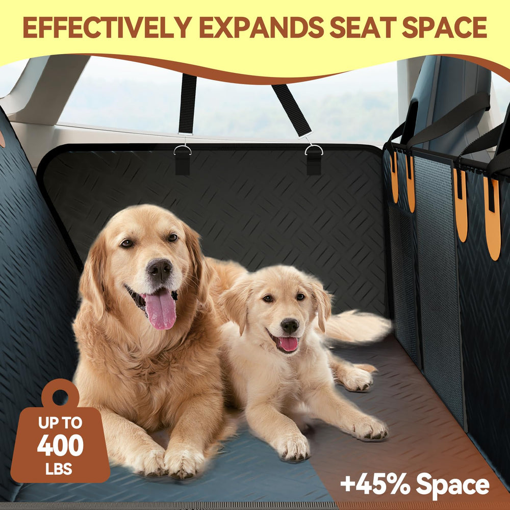 nuzzpawur dog car seat cover mesh-windows provides airflow and reduces anxiety.