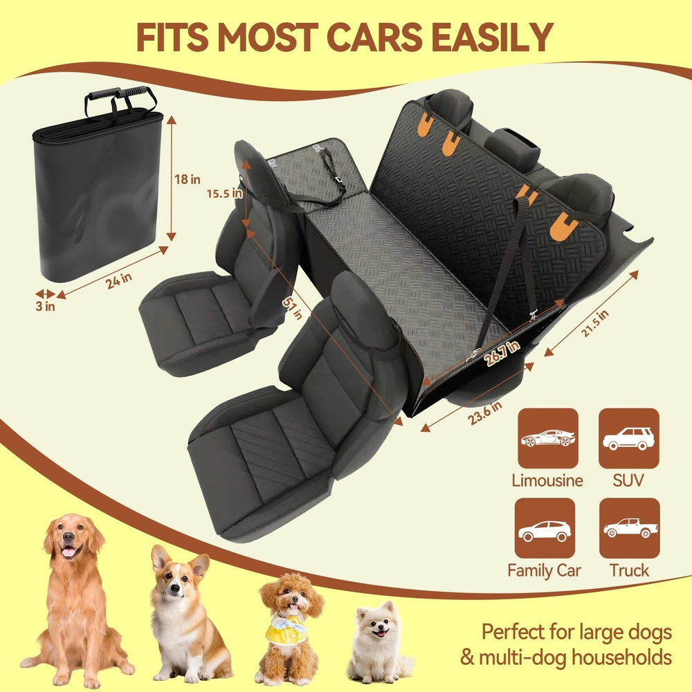 nuzzpawur dog car seat cover wide-fit adapts to many vehicles and protects upholstery.