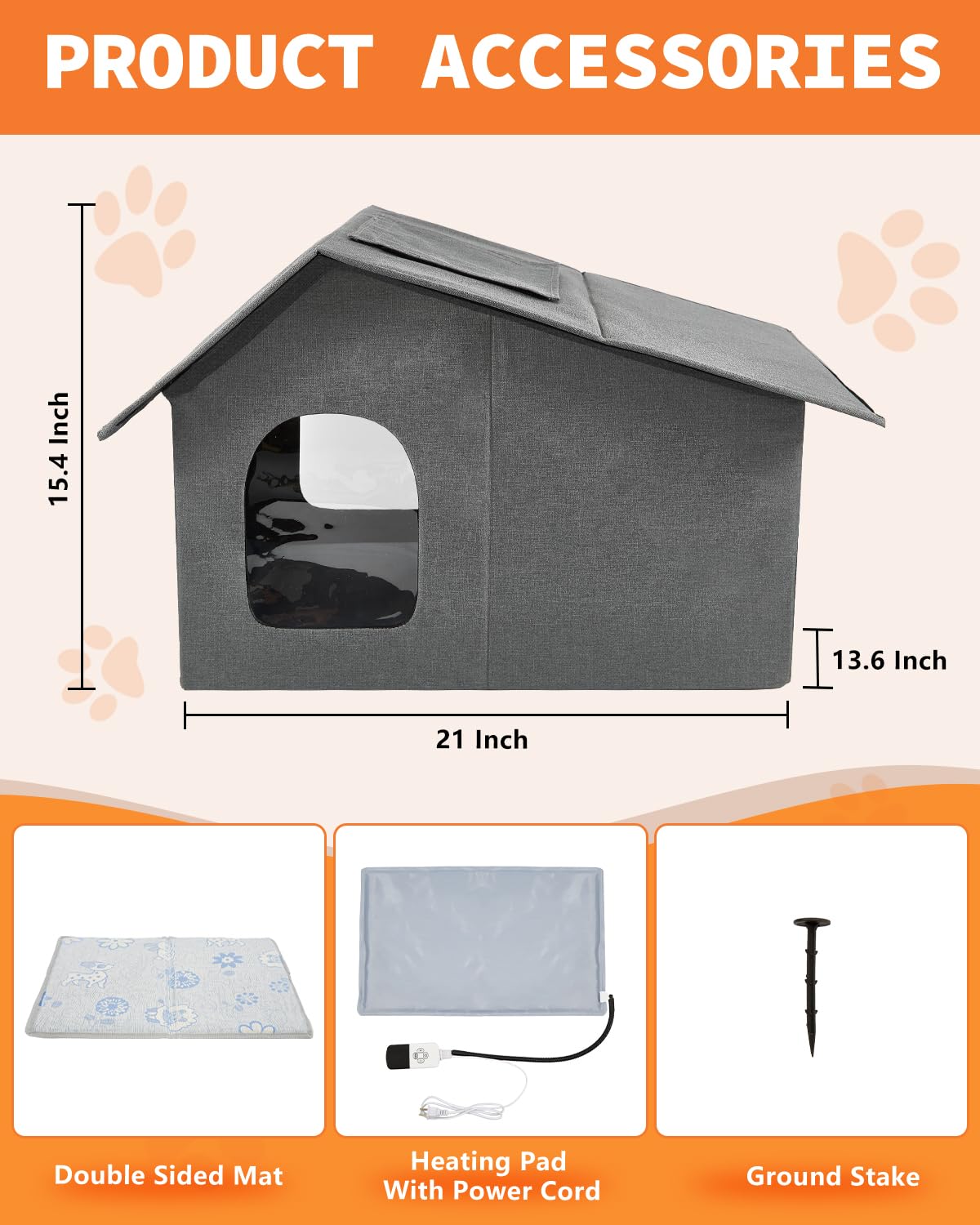 Nvifco heated cat house with door flaps enables easy outdoor access