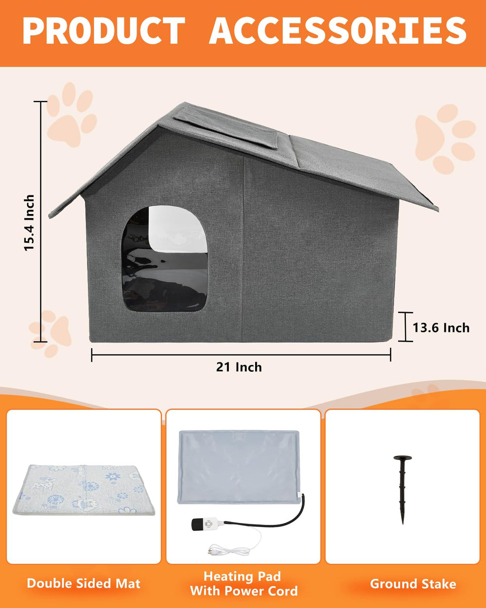 Nvifco heated cat house with door flaps enables easy outdoor access