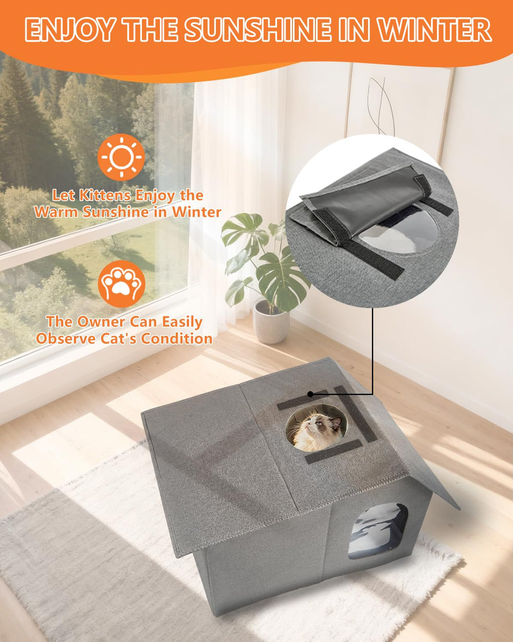 Nvifco heated cat house easy-assembly setup without tools