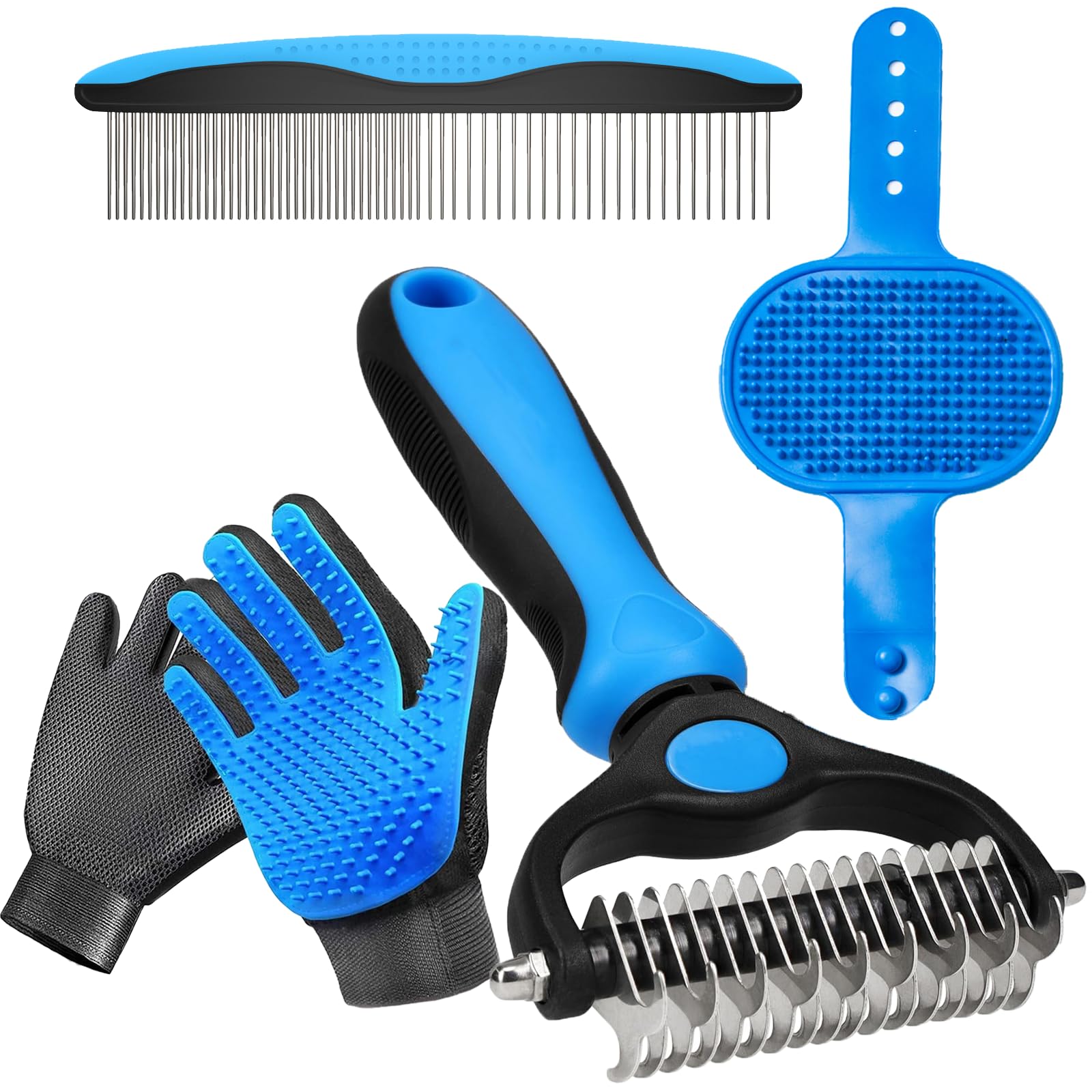 NVNAN 4in1 deshedding rake for undercoat removal and a cleaner coat.