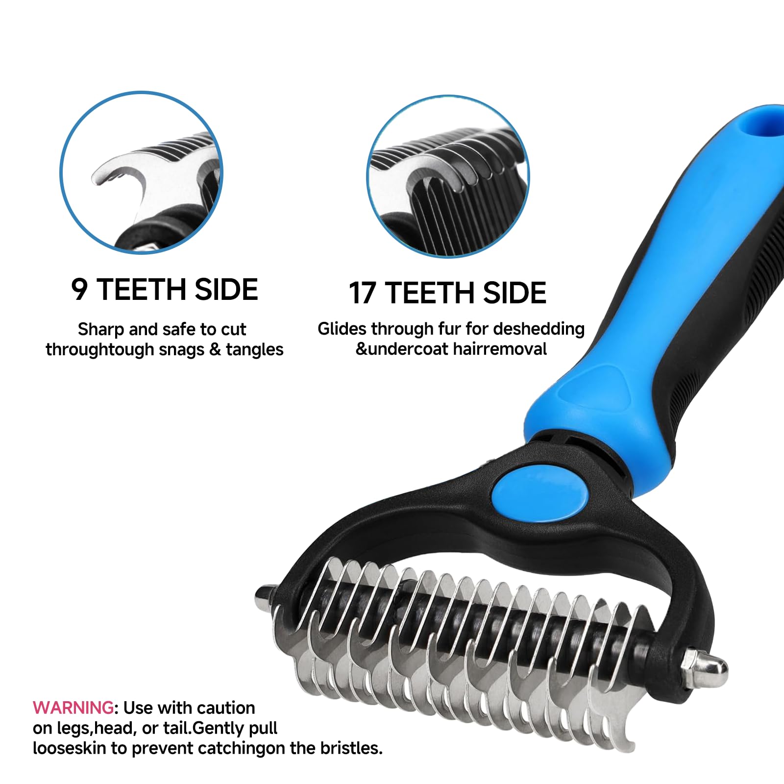 NVNAN fine-tooth comb detangles mats around the face and legs.