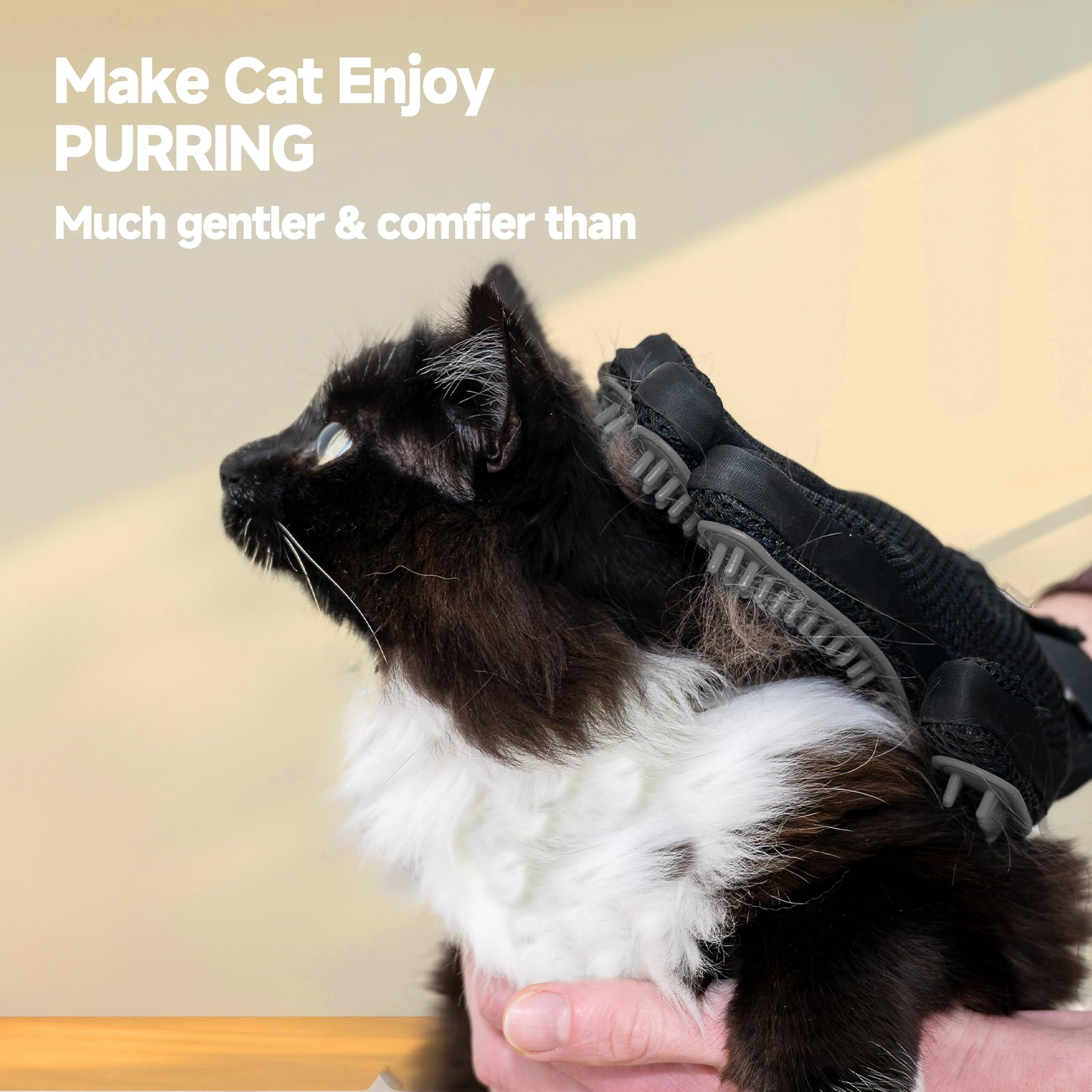 NVNAN grooming glove in action during bath time for effective shedding control.
