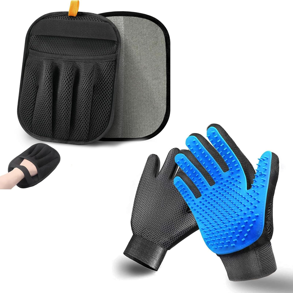 NVNAN Pet Grooming Glove in use for gentle deshedding during brushing