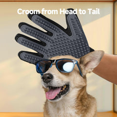 NVNAN pet grooming glove interior view highlighting silicone nubs for undercoat deshedding.