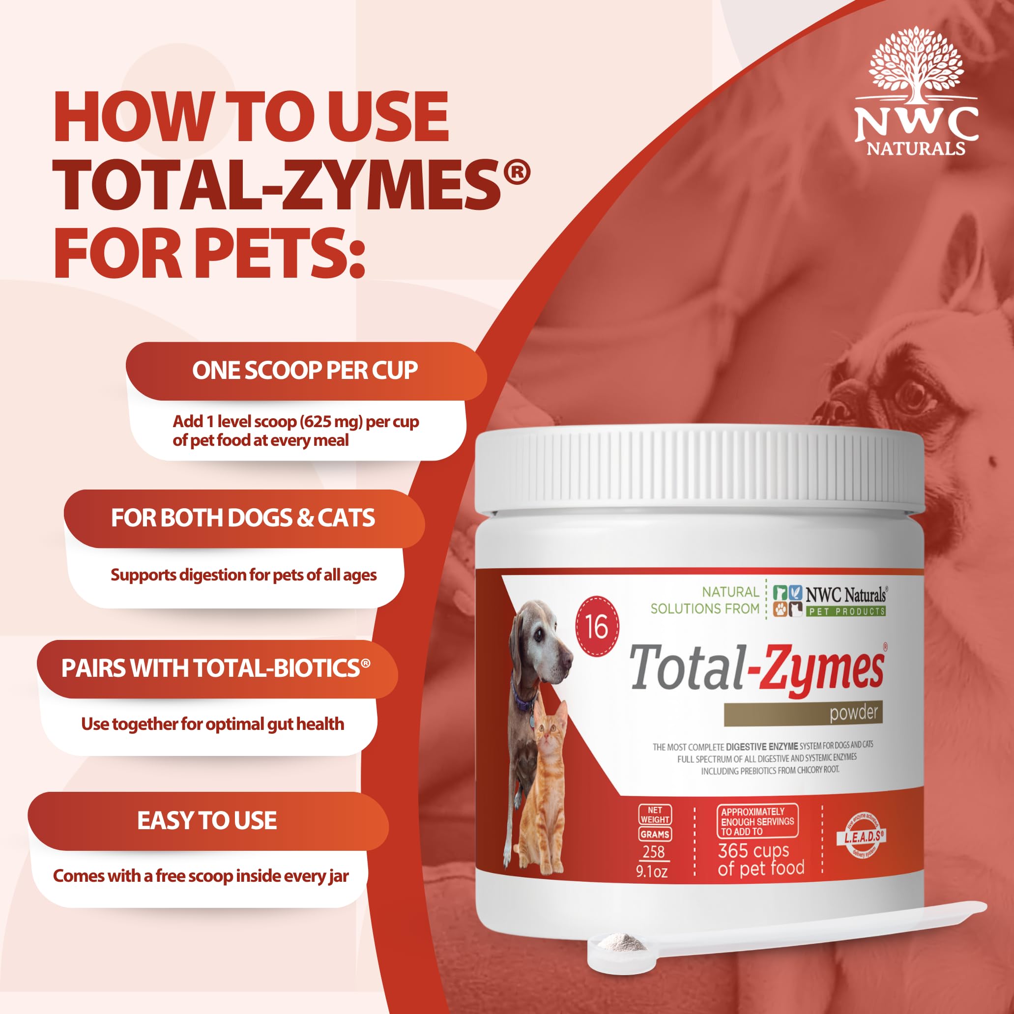 Tub open of Total-Zymes ready for use