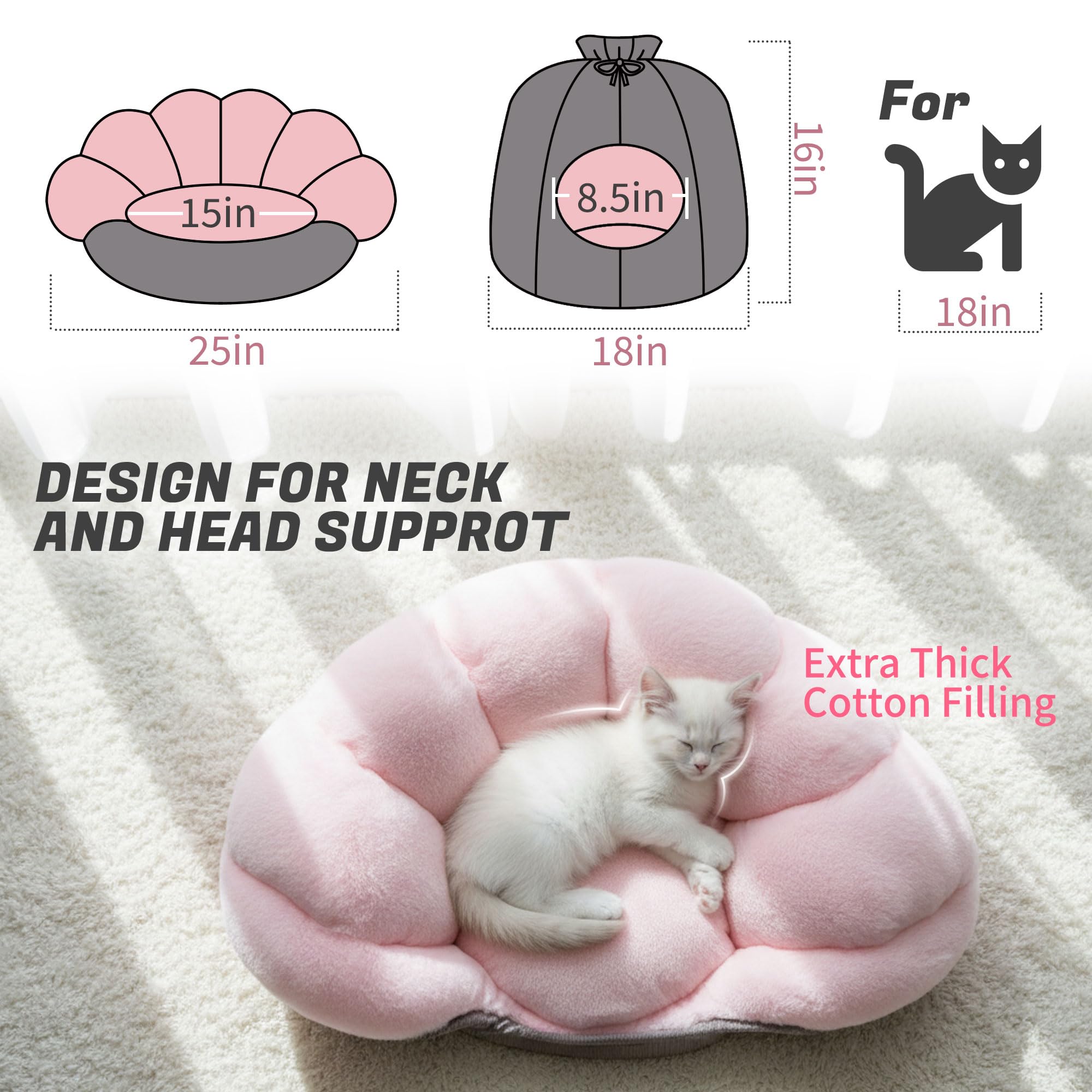 NWK cat bed chew-resistant cord closeup emphasizes safety and durability for curious pets.