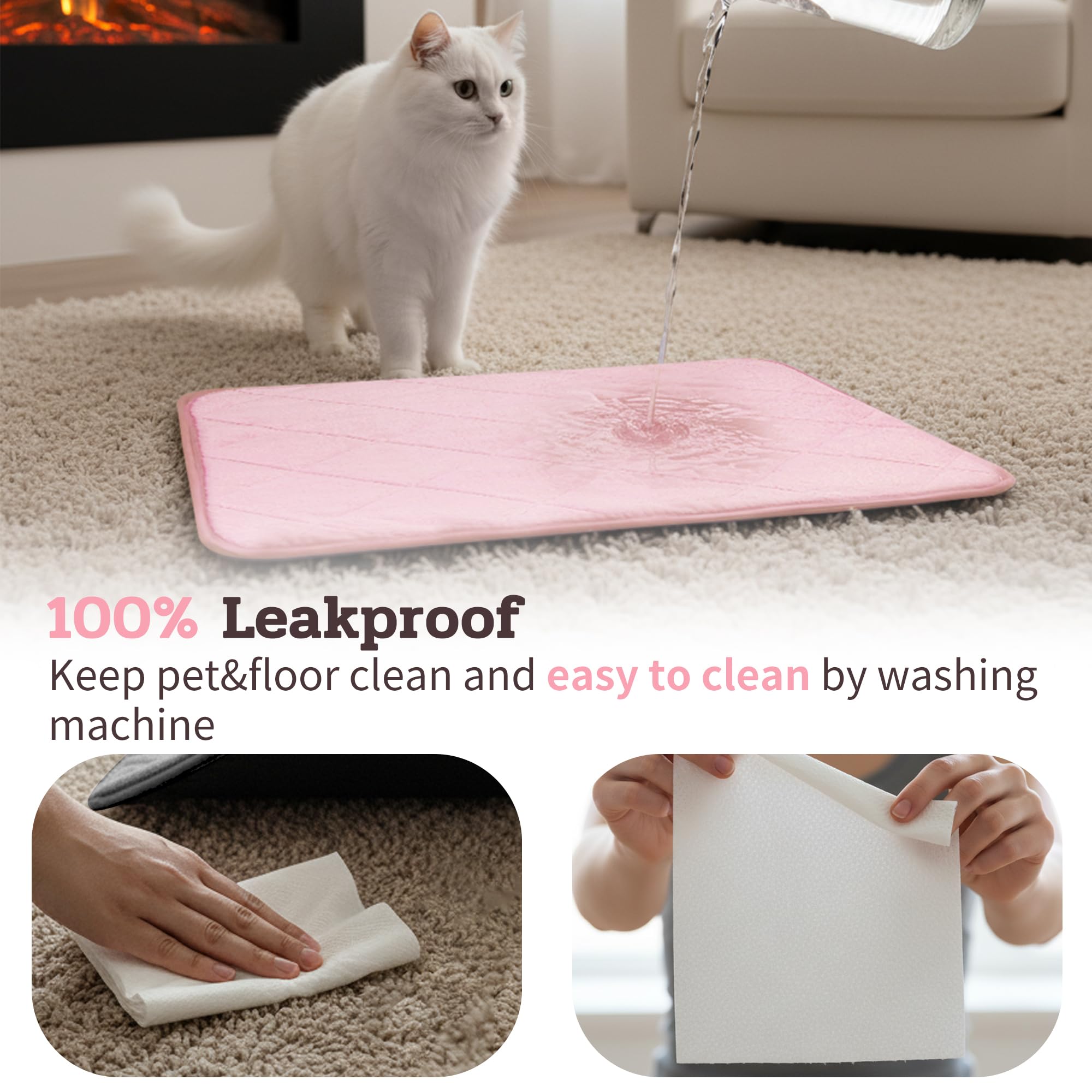 NWK Fluffy self-warming cat mat available in multiple sizes.