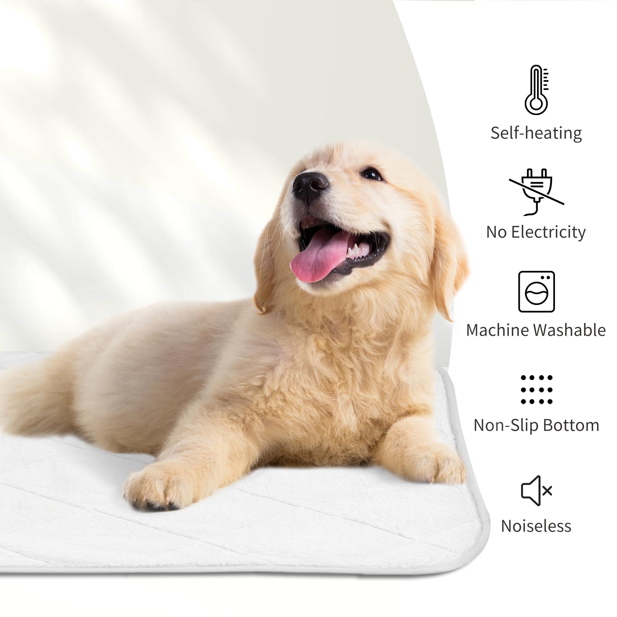 NWK Fluffy Self Warming Cat Mat non-slip bottom preventing slips on floors.