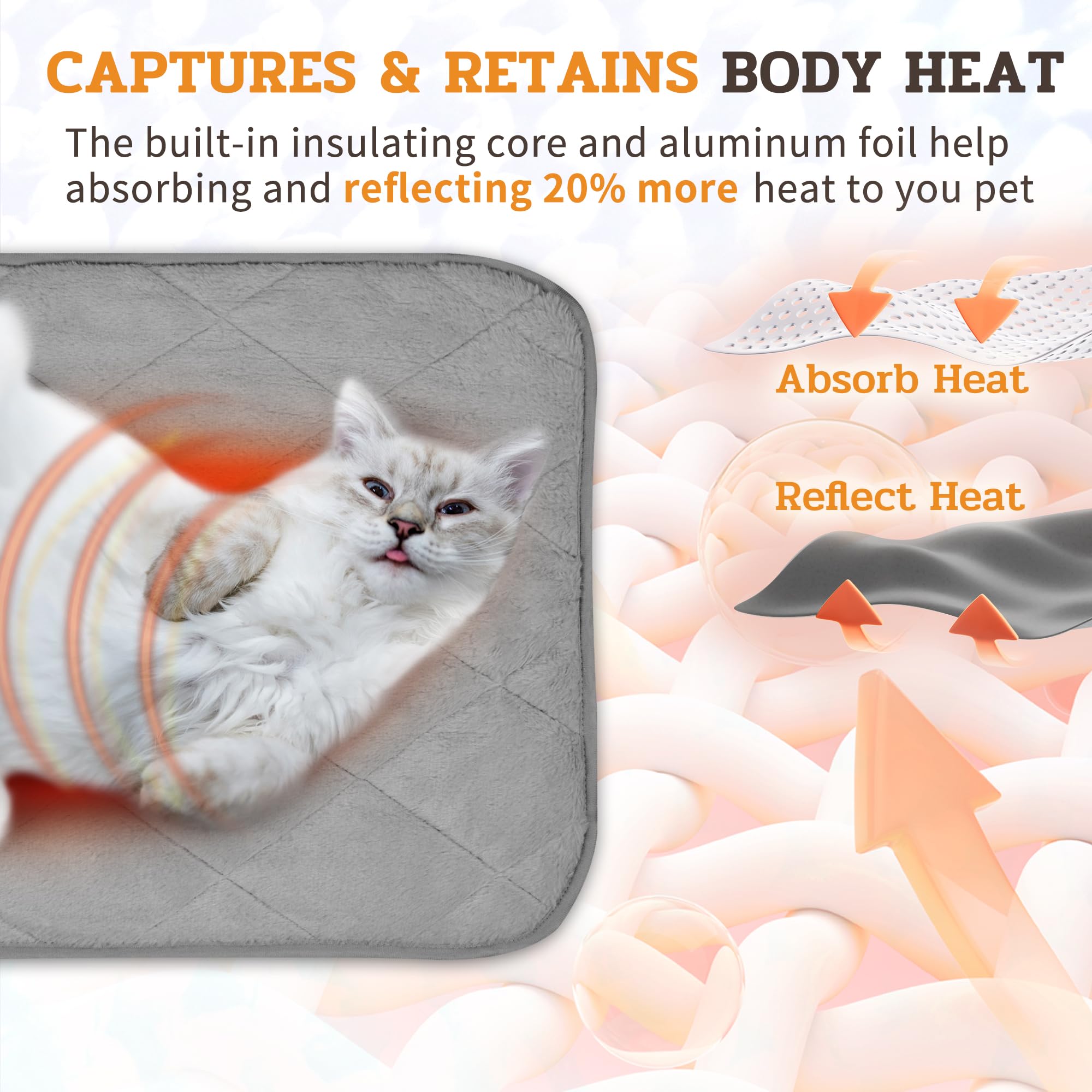 NWK Fluffy Self-Warming Cat Mat on a sofa creates a cozy resting spot.