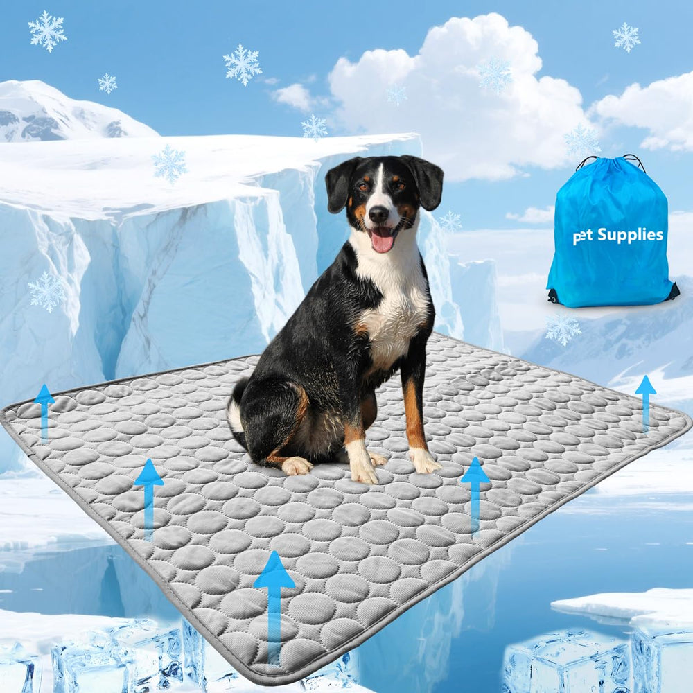 NXDZI dog cooling mat gray surface for indoor lounging and cooling