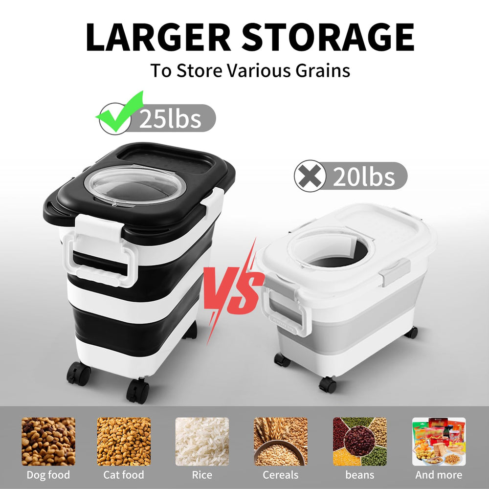 nxizoli dog food container opened for easy access and viewing.