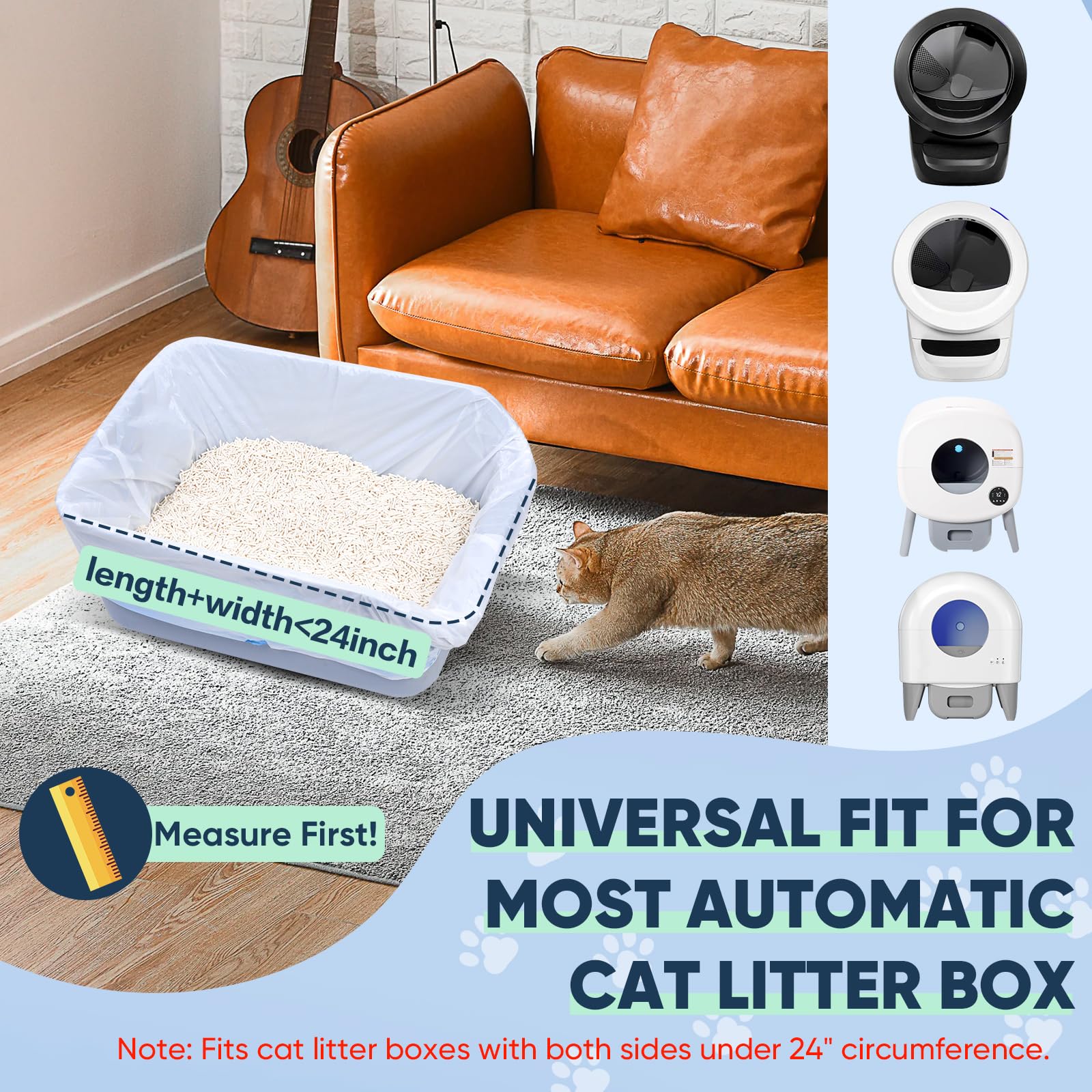 NXPPYY leakproof scratch-resistant liners help keep the litter area fresh