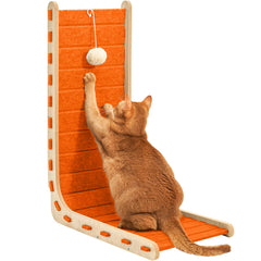 Nxwjoy cat scratch pad side view illustrates a sturdy orange board for furniture protection
