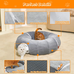 Nxwjoy cat tunnel features two openings for interactive multi-cat play