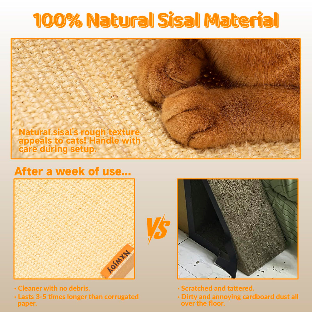 Nxwjoy sisal-material-closeup highlights natural, durable sisal ideal for satisfying scratching needs.