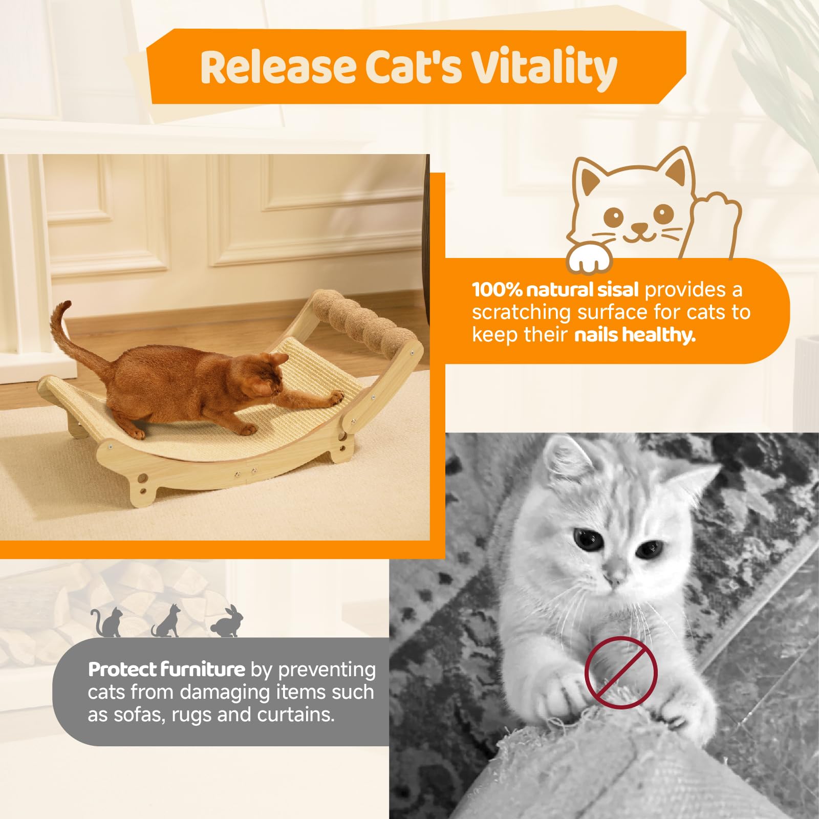 Nxwjoy sturdy-4-legged-base ensures stability during enthusiastic scratching.