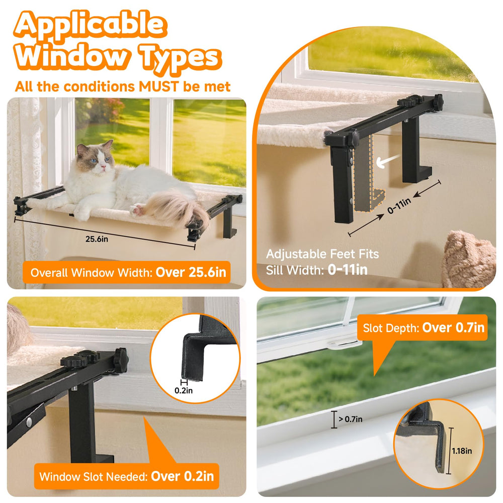 Nxwjoy tool-free install cat hammock simplifies window mounting.