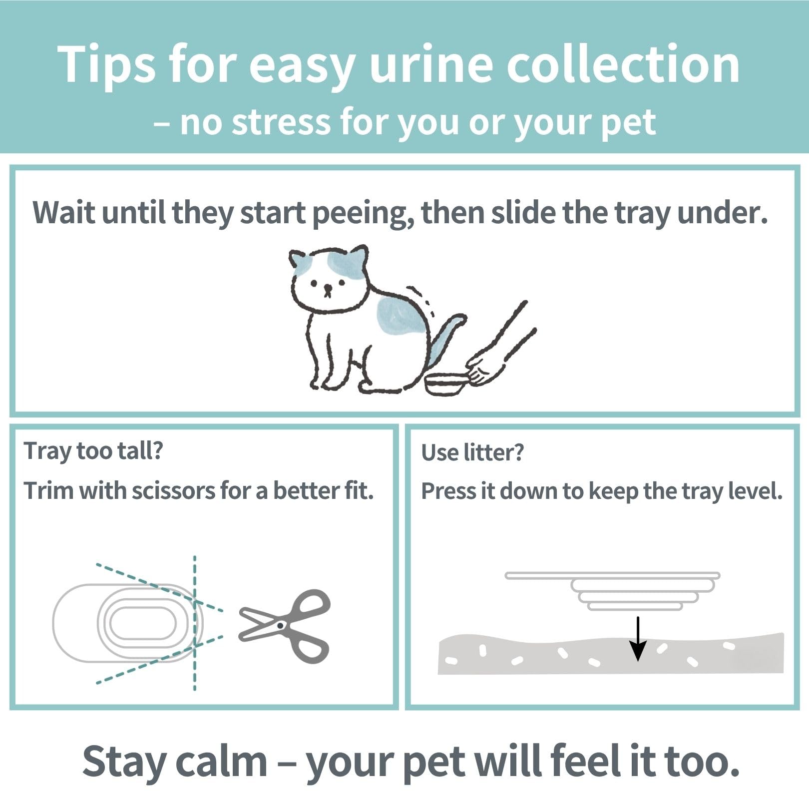 Nyanpling clear urine visibility via white tray helps quick assessment at home