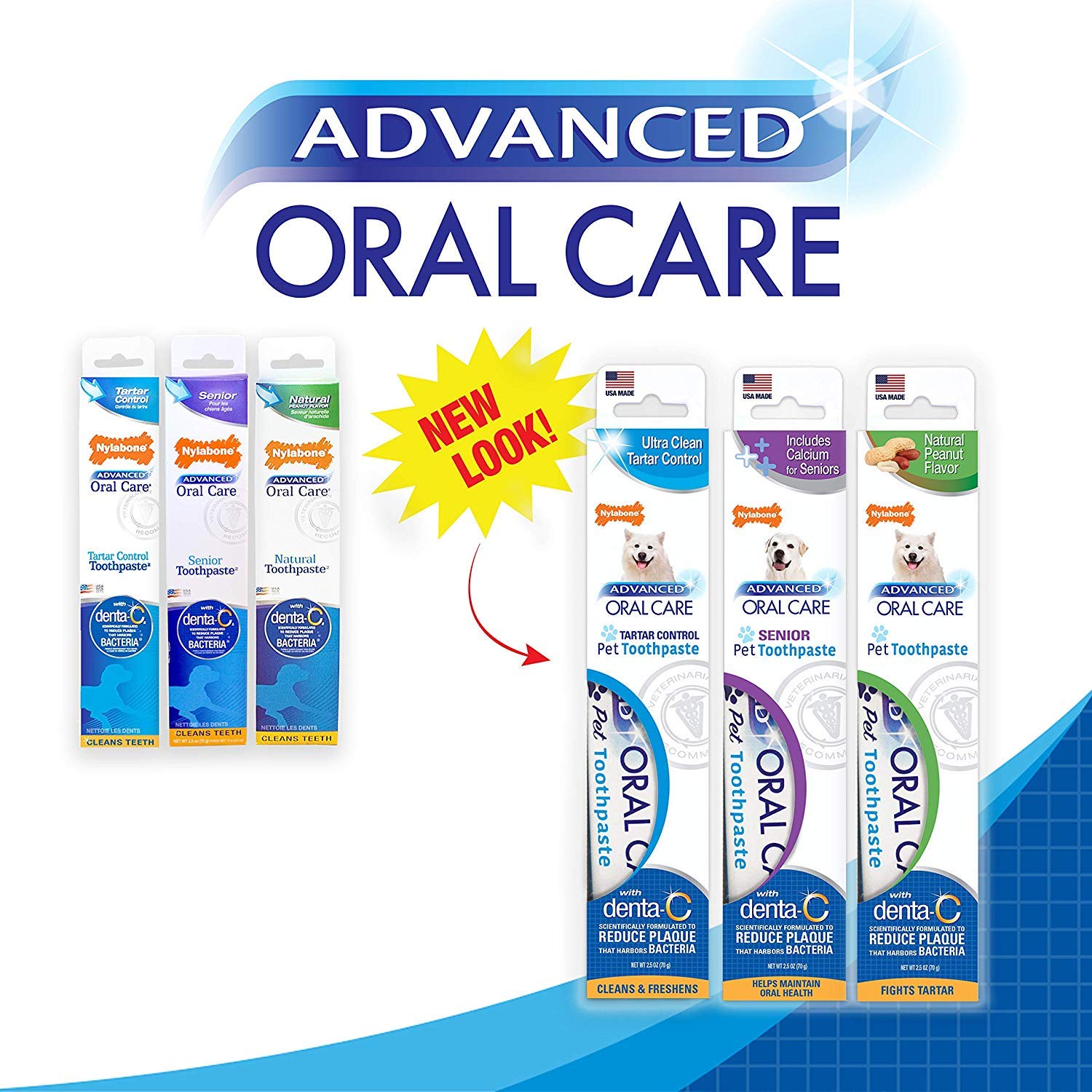 Nylabone Advanced Oral Care Natural Toothpaste peanut flavor image promotes pet-friendly brushing