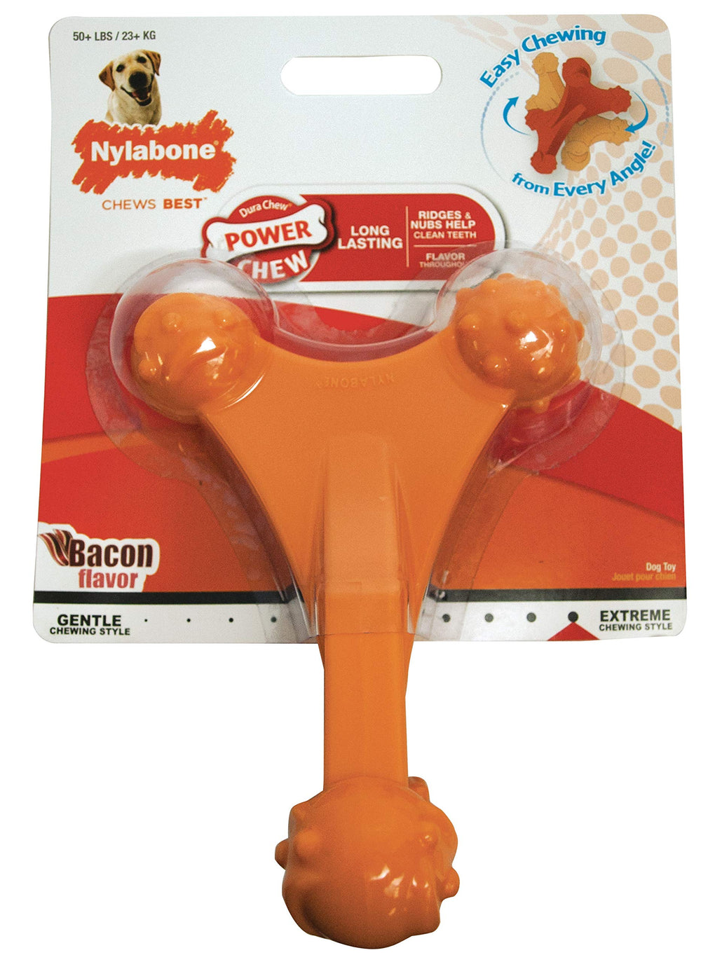 Nylabone Axis Bone chew three ends for easy grip during power chewing