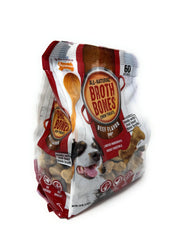Nylabone Beef Broth Bones treat close-up with savory aroma dogs love.