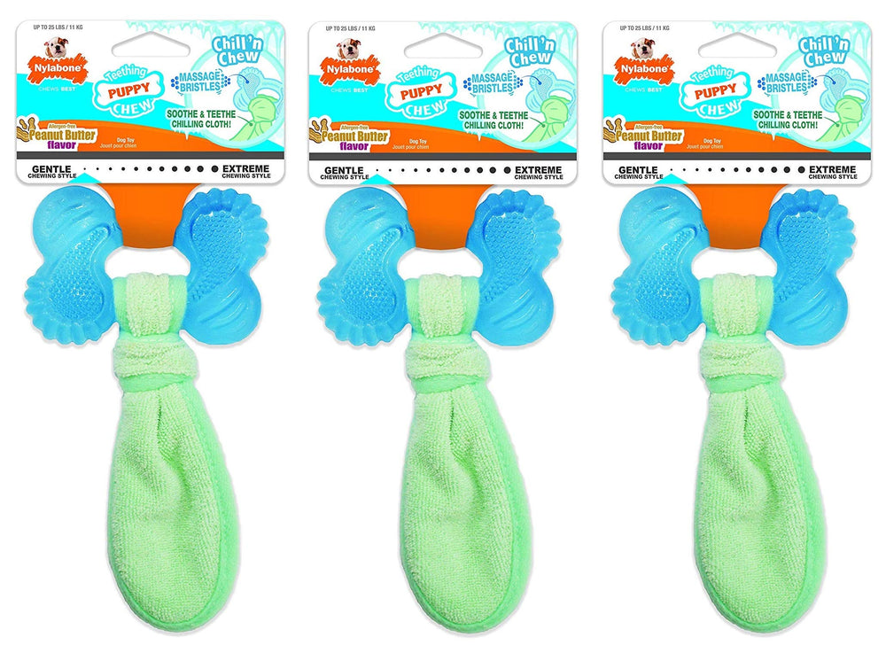 Nylabone Chill 'n Chew puppy toy small with textured grooves for gum soothing relief