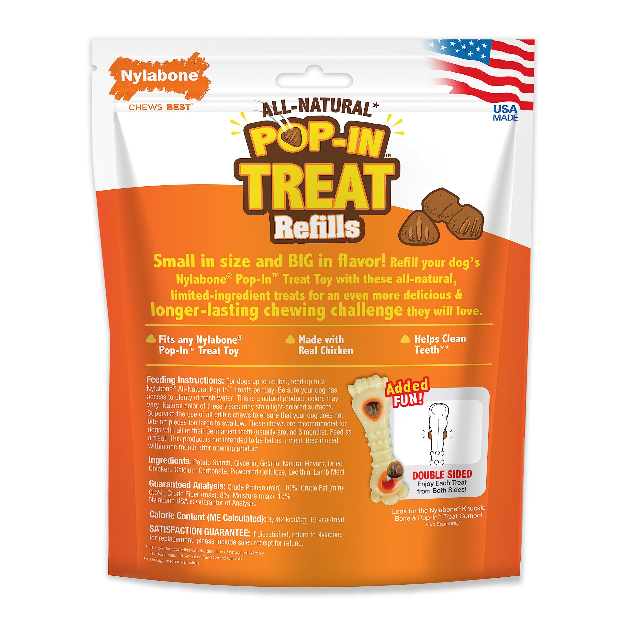 Nylabone dog reward snack shown as positive reinforcement during training.