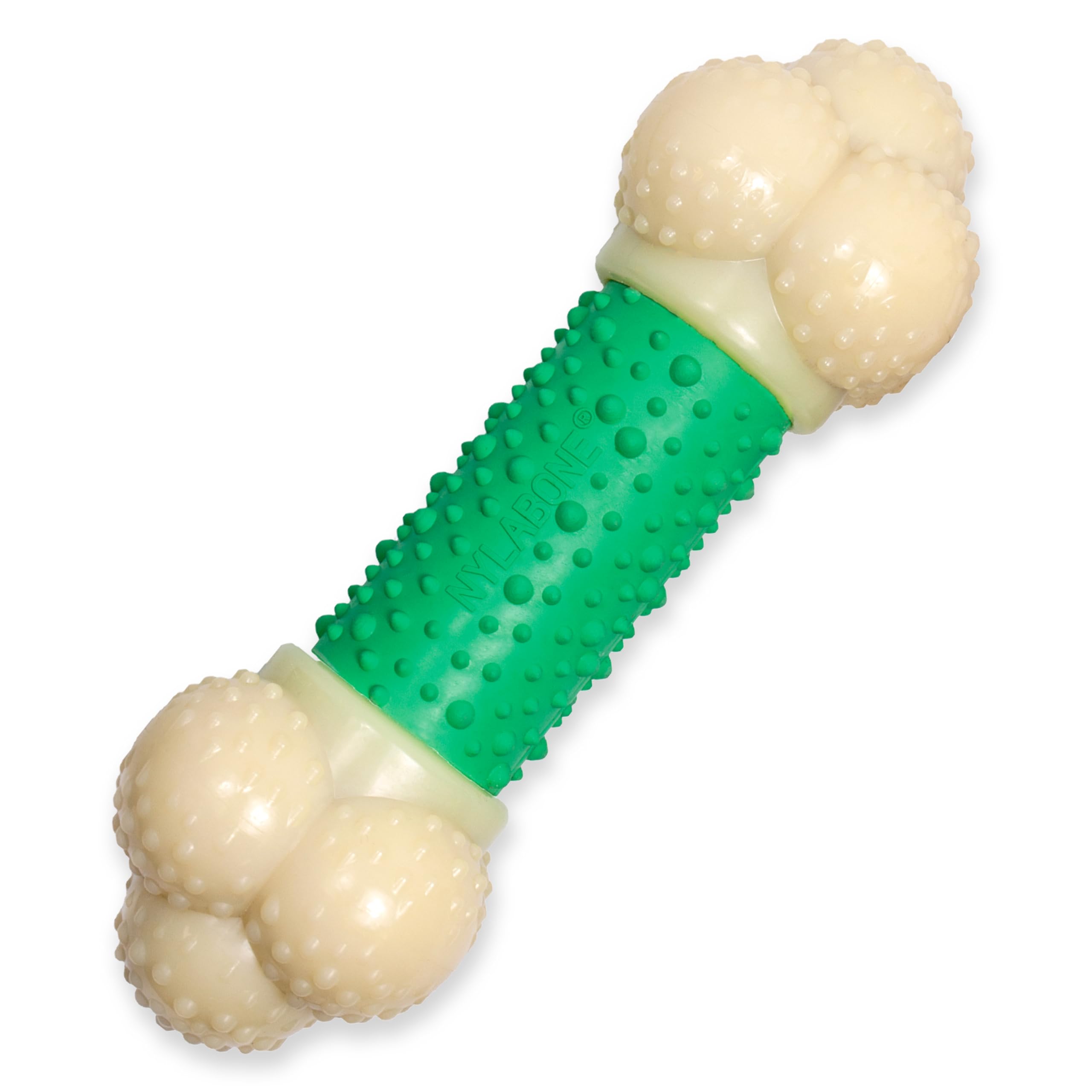 Nylabone Double Action Bone Power Chew Toy bacon-flavor for aggressive chewers