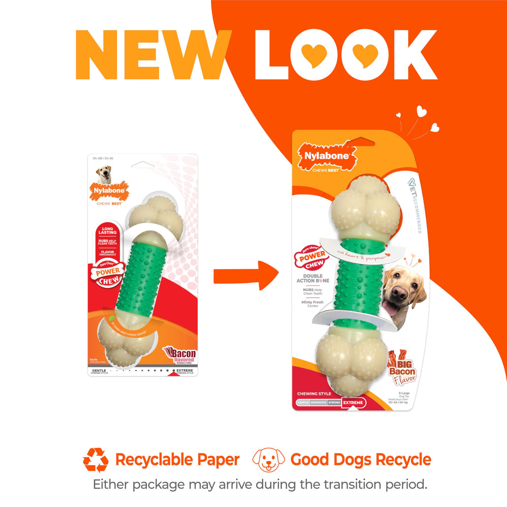 Nylabone Double Action Bone Power Chew Toy durable-nylon-ends withstand tough chews