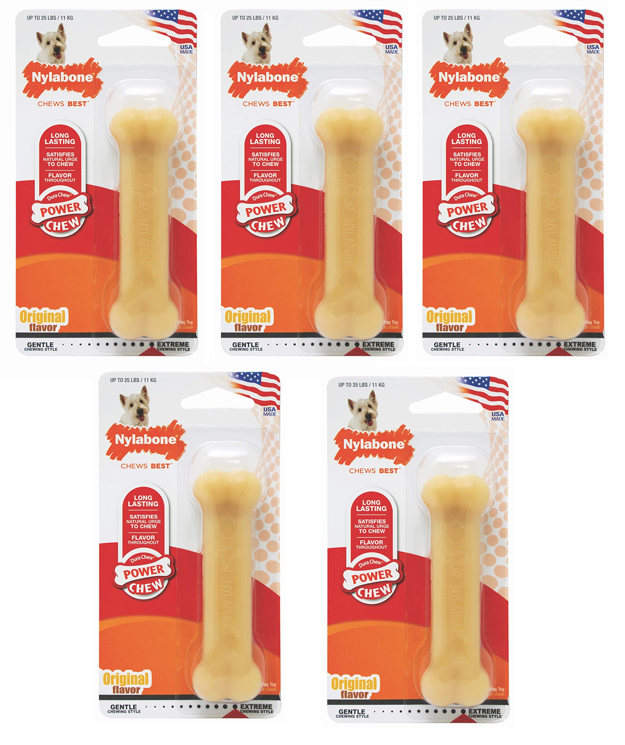 Nylabone Dura Chew regular flavored bone dog chew toy designed for dogs up to 25 pounds