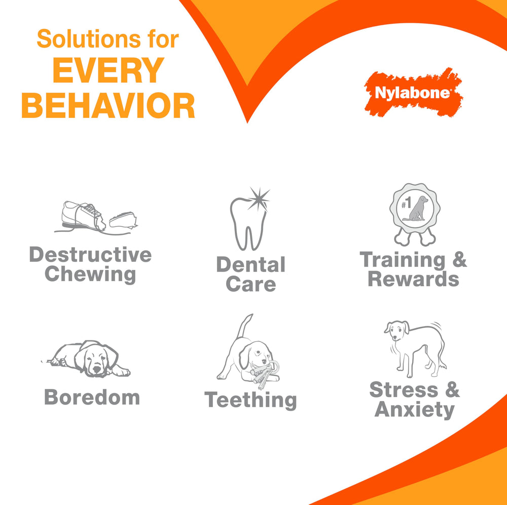 Nylabone Durable nylon construction withstands aggressive chewing.