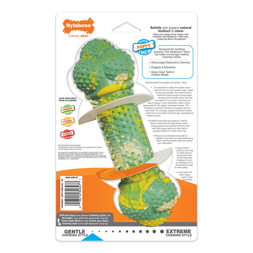 Nylabone Flavor Frenzy Barbell packaging reinforces trusted brand