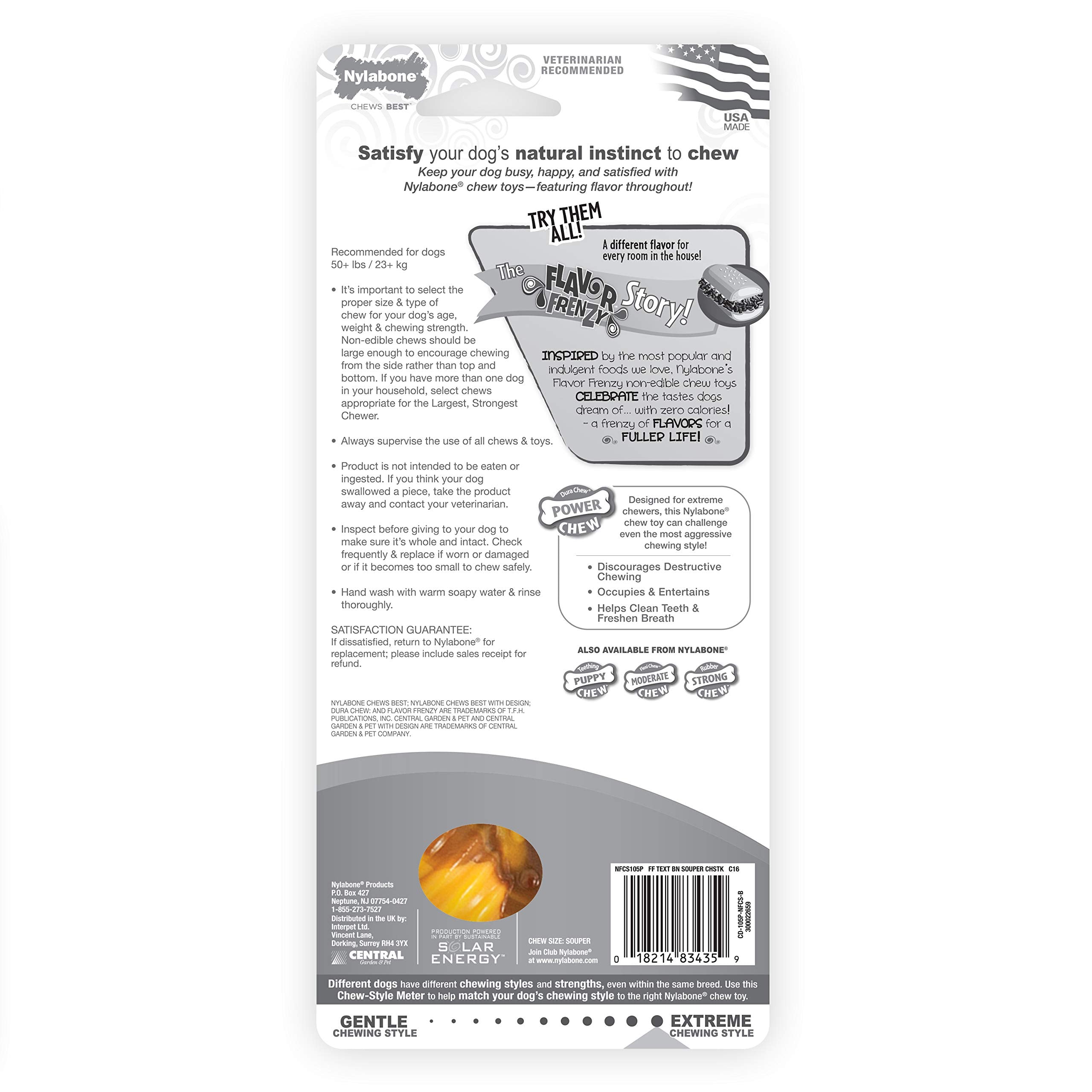 Nylabone Flavor Frenzy XL X-large size for heavy dogs over 50 lbs.