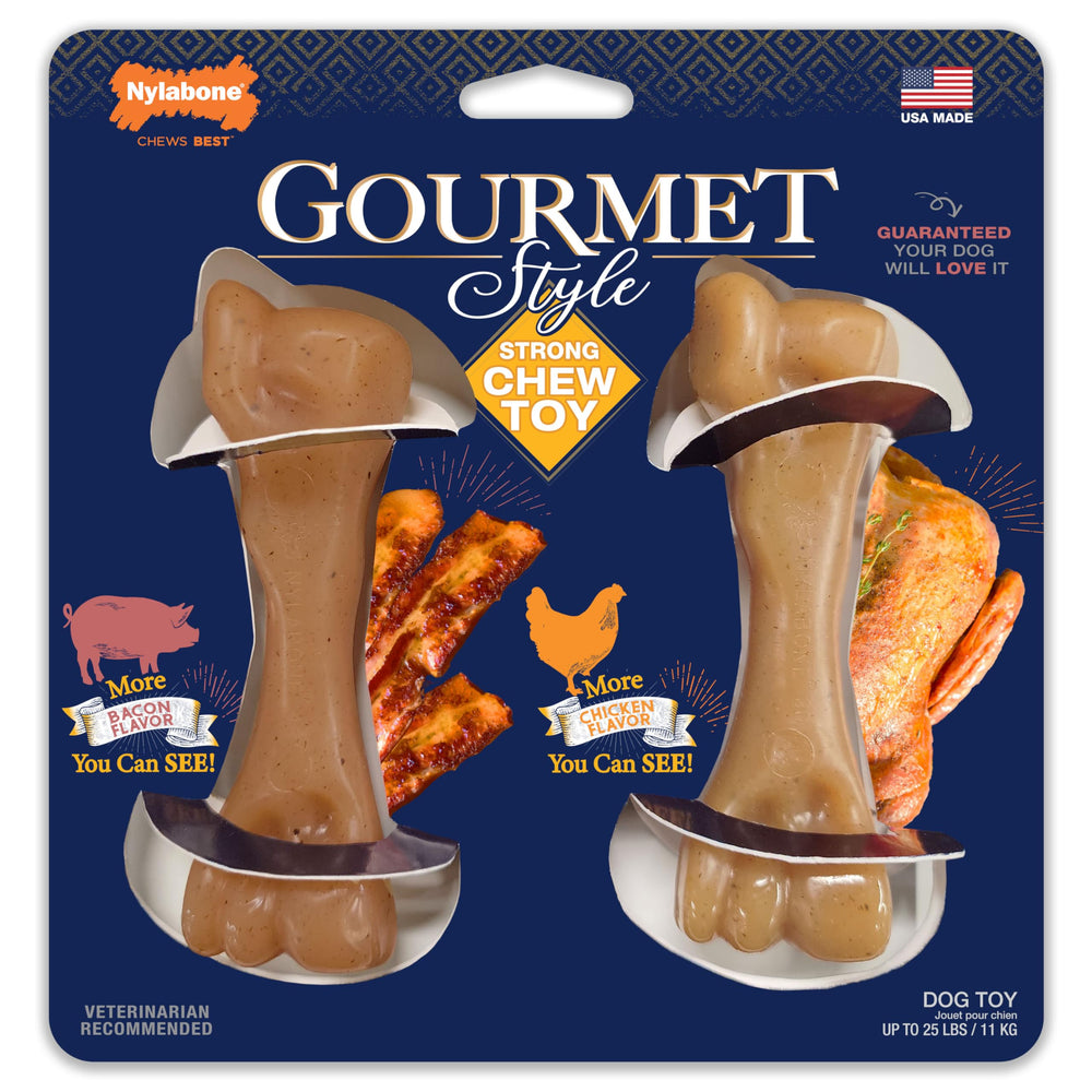 Nylabone Gourmet Style durable-material chew supports extended play and dental-friendly chewing.
