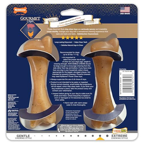 Nylabone Gourmet Style bundle packaging shows two flavors for dogs.