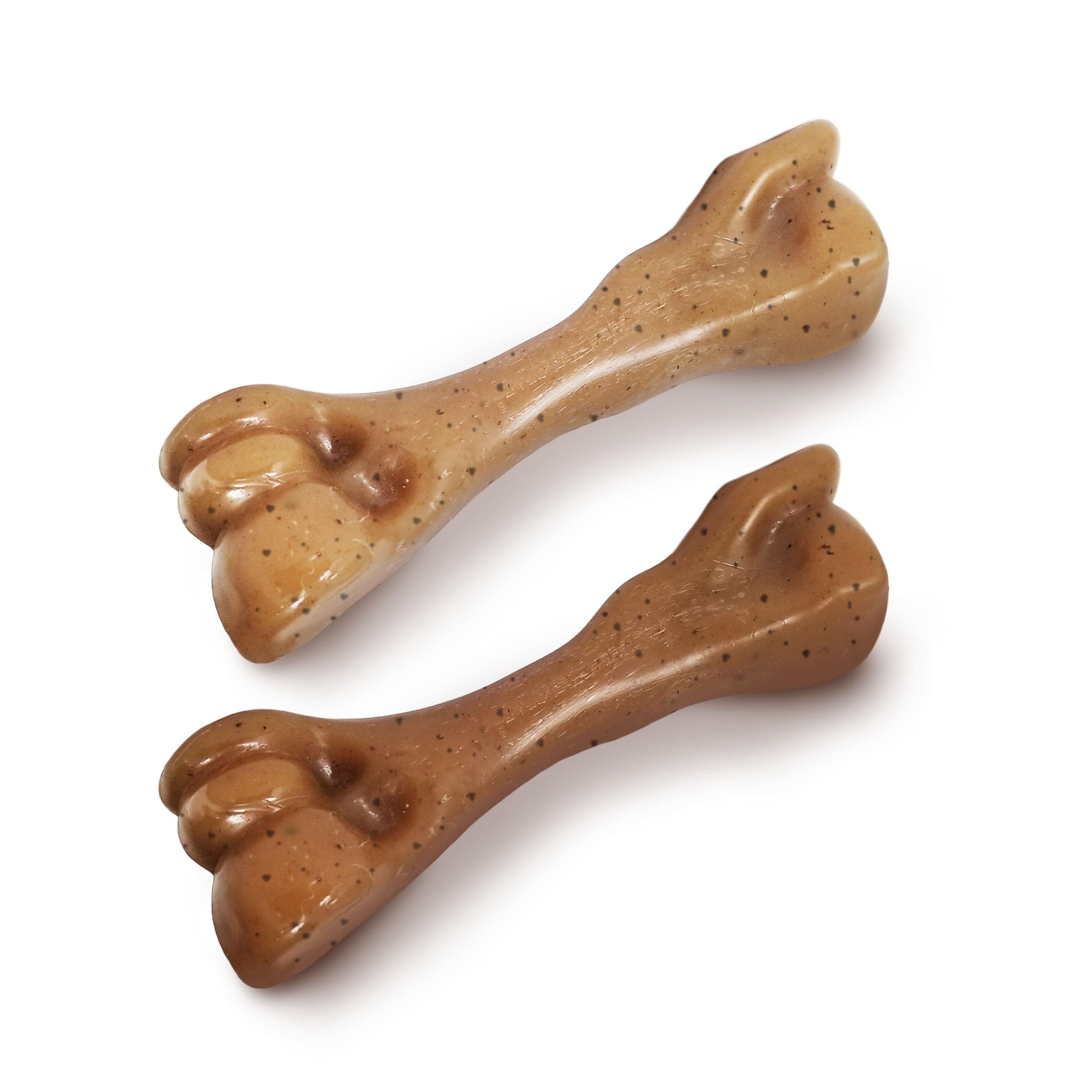 Nylabone Gourmet Style twin-pack bacon-flavor chews for small dogs provide tasty chewing satisfaction.