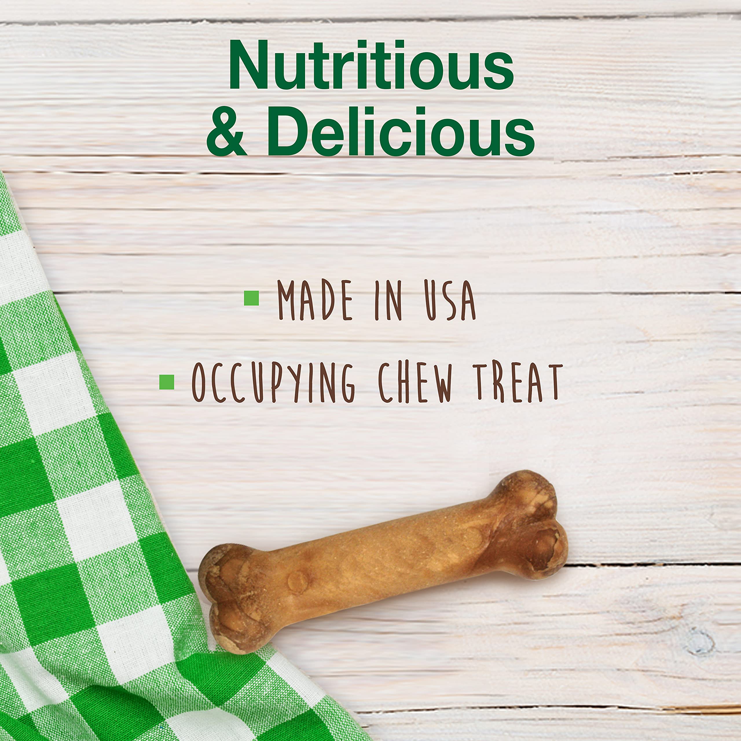 Nylabone Healthy Edibles chicken-flavor treats energize puppy playtime.