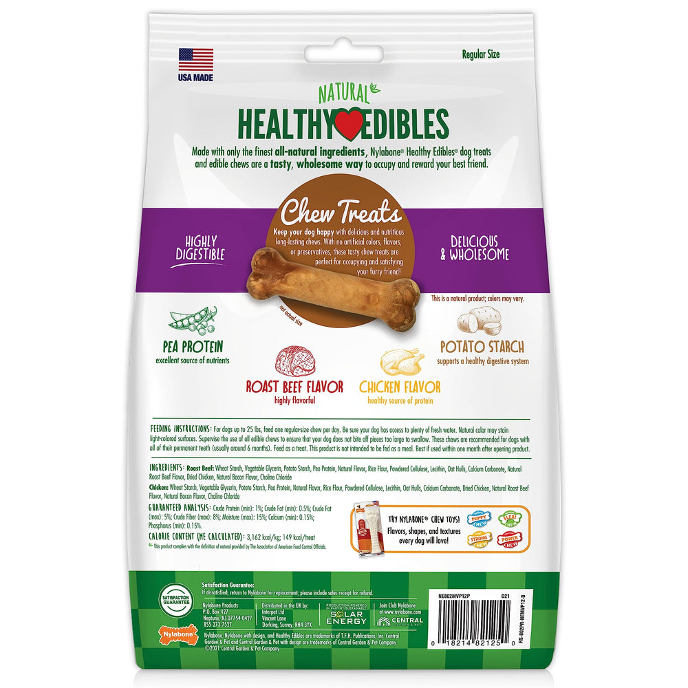 Nylabone Healthy Edibles dog training chew closeup illustrating reward-based training potential.