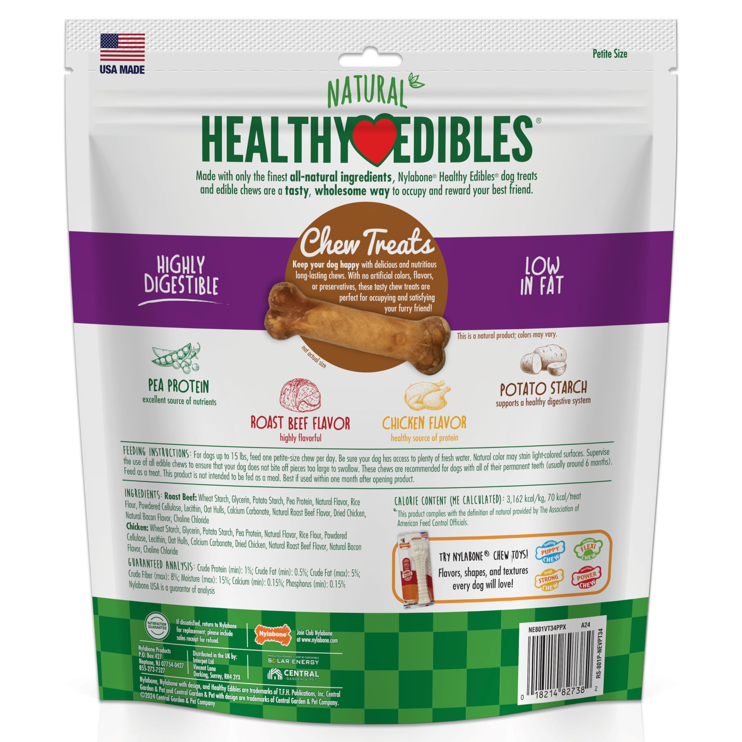 Nylabone Healthy Edibles reseal feature closeup, easy storage.