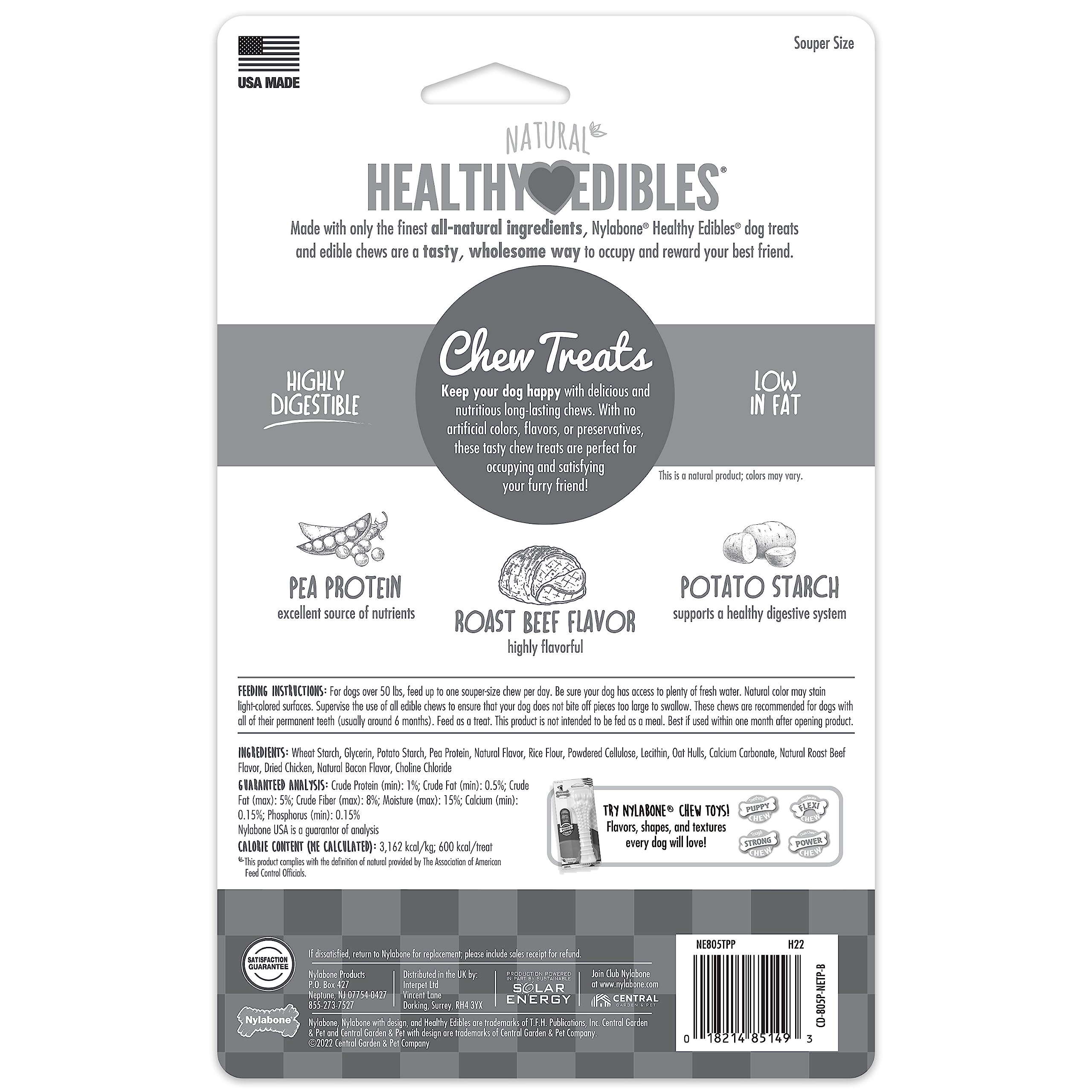 Nylabone Healthy Edibles roast-beef-closeup conveys irresistible aroma and flavor appeal.