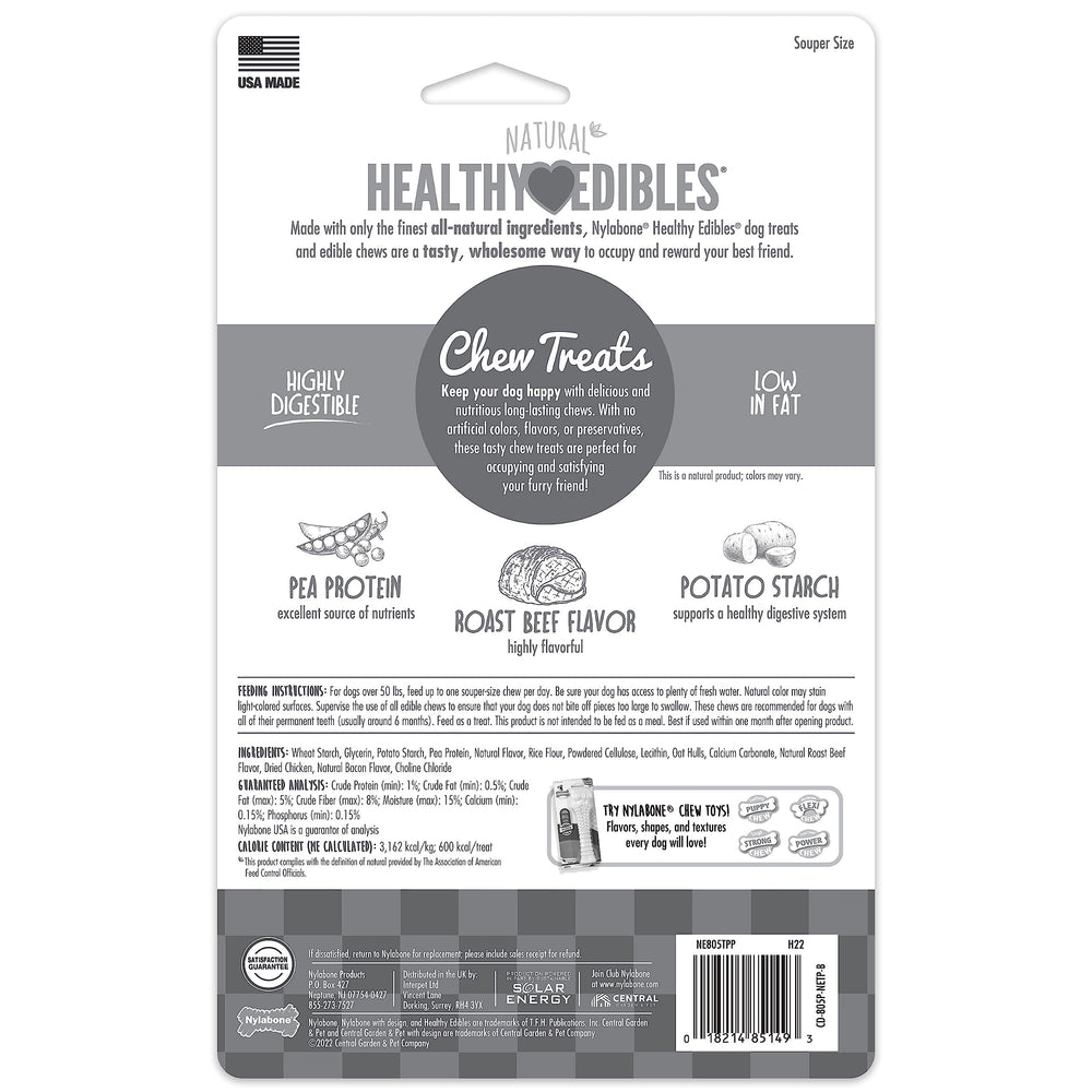 Nylabone Healthy Edibles roast-beef-closeup conveys irresistible aroma and flavor appeal.