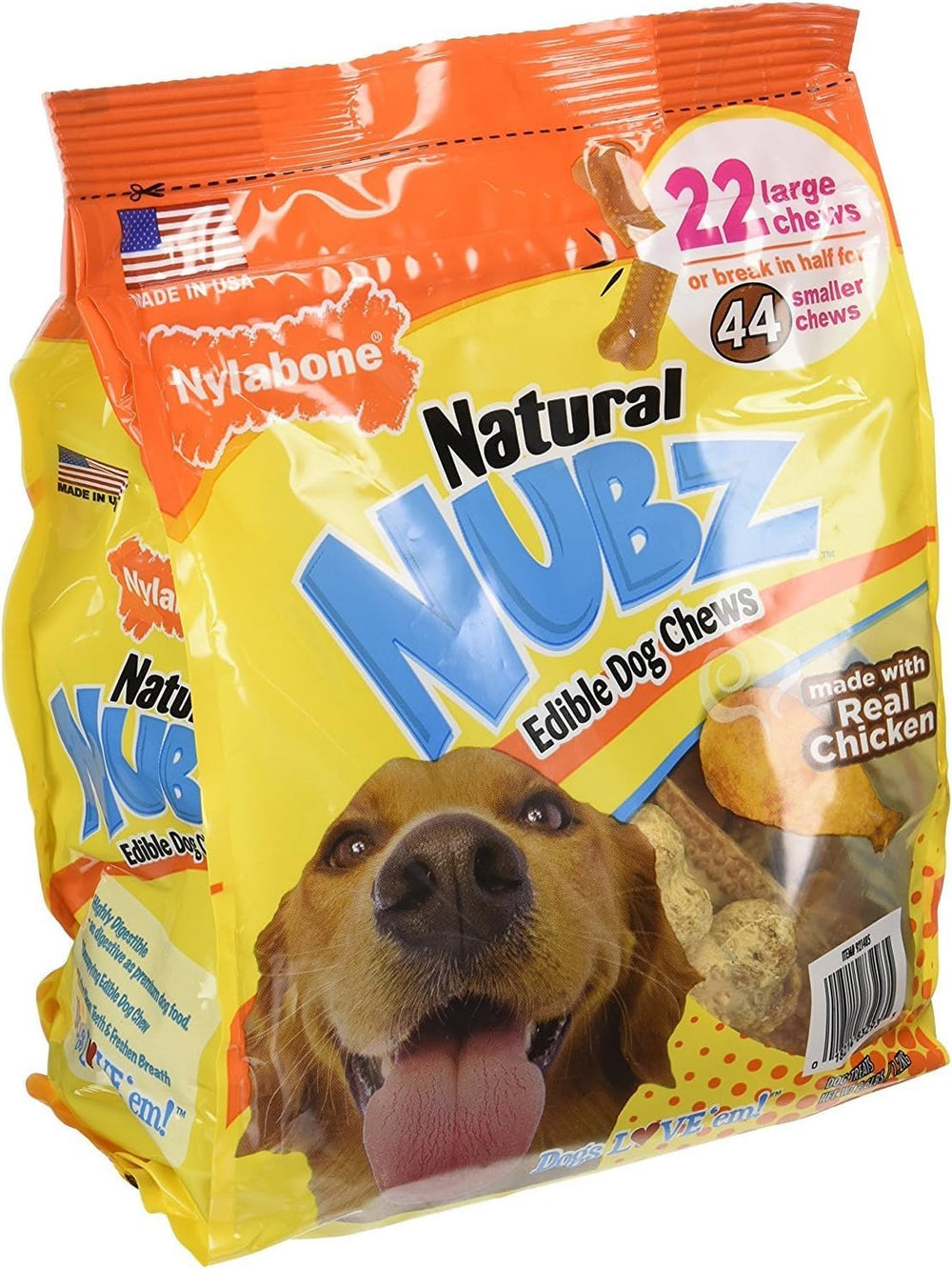 Nylabone Natural Nubz value pack 66ct for long-lasting chewing sessions.