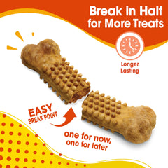Nylabone Nubz chicken-flavor chews demonstrate long-lasting chewing for dental wellness.